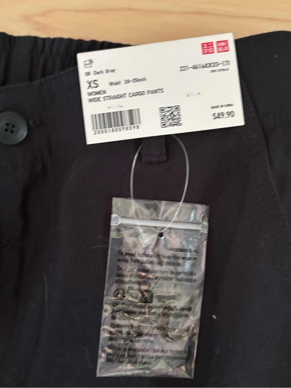 Uniqlo dark gray Wide Straight Cargo Pants